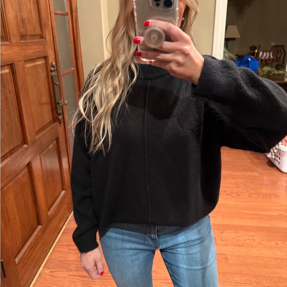 Black sweater with seam detail